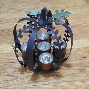 Metal Pumpkin Votive Holder